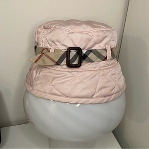 Burberry Pink Nova Check Reversible Bucket Hat - Women/Kids Size 58 Medium